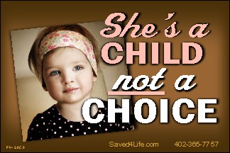 She's A Child Not a Choice! 36x54 Vinyl Poster